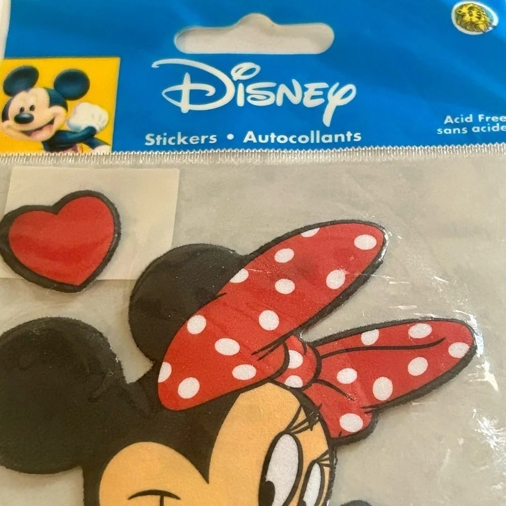 Vintage Disney Stickers Mickey Mouse  Minnie Mouse Key Holder Bundle